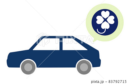自動車と身体障害者標識（クローバーマーク） 83792715