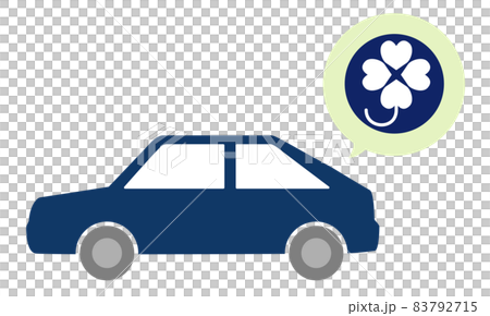 自動車と身体障害者標識（クローバーマーク） 83792715