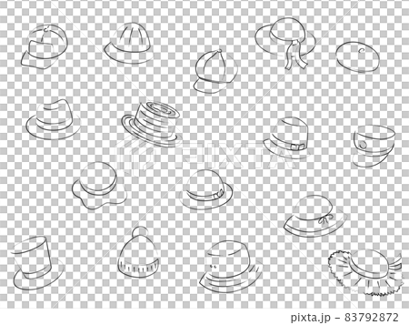 帽子の筆書き壁紙イラスト 83792872