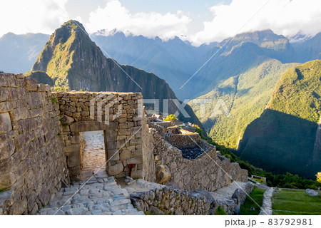 City gate of Machu Picchu - main gate - Peru City gate of Machu Picchu - main gate - Peru 83792981