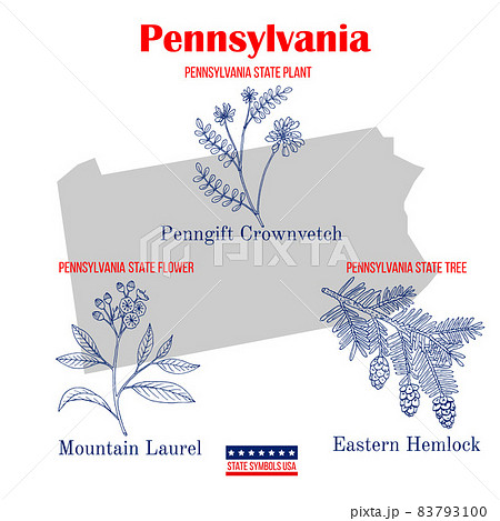 Pennsylvania. Set of USA official state symbols Pennsylvania. Set of USA official state symbols 83793100
