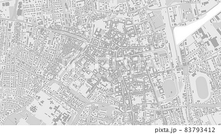 White and light grey Ravenna City area vector background map, streets and water cartography illustration. 83793412