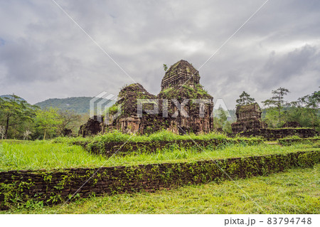 Temple ruin of the My Son complex, Vietnam. Vietnam opens to tourists again after quarantine Coronovirus COVID 19 Temple ruin of the My Son complex, Vietnam. Vietnam opens to tourists again after quarantine Coronovirus COVID 19 83794748