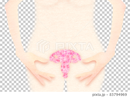 女性の体と健康な子宮をイメージさせる抽象的なイラスト 女性の体と健康な子宮をイメージさせる抽象的なイラスト 83794969