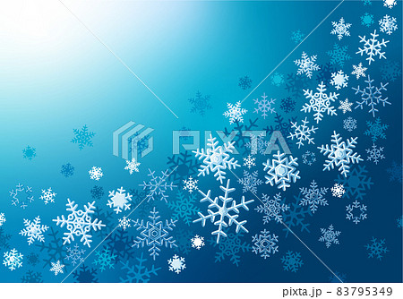 雪の結晶　クリスマス　青い背景イラスト 83795349
