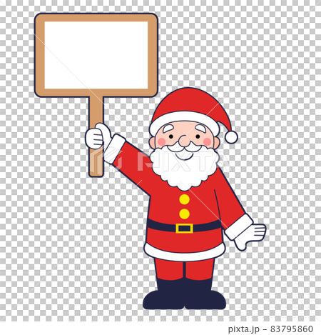 Santa Claus outline with a sign 83795860