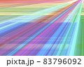カラフルな斜め線とボーダー柄の背景　ピンク、青、水色、紺、黄色、紫、白、黄緑 83796092