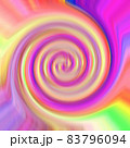 綺麗なパステル系の虹色のグラデーションの渦巻きの背景　赤、ピンク、緑、青、紫、白、黄色 83796094