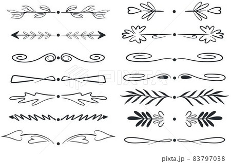 Set of text delimiters, hand drawing. 83797038