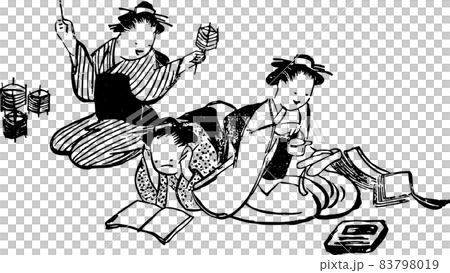 それぞれの趣味をして過ごす女性たち 83798019