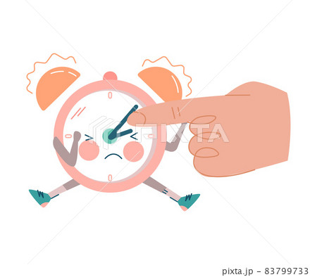 Funny Ringing Clock Character and Hand Setting Hand Vector Illustration Funny Ringing Clock Character and Hand Setting Hand Vector Illustration 83799733
