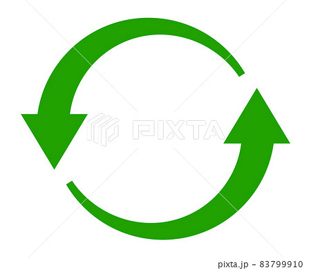 Circle of two green round arrows. Recycling symbol Circle of two green round arrows. Recycling symbol 83799910