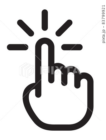 Hand cursor. Click here symbol. Touch icon Hand cursor. Click here symbol. Touch icon 83799921