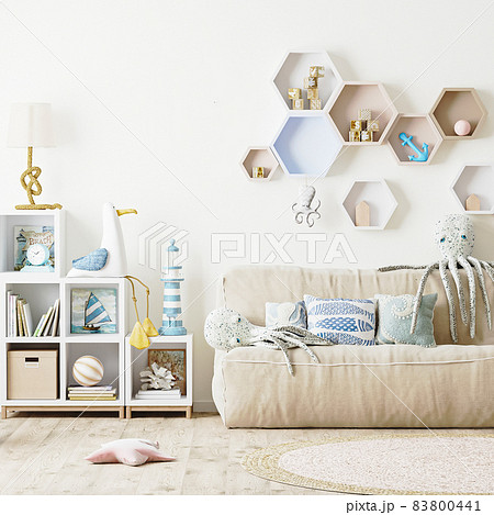 Modern Kids bedroom interior background,... - Stock Illustration [83800441]  - PIXTA