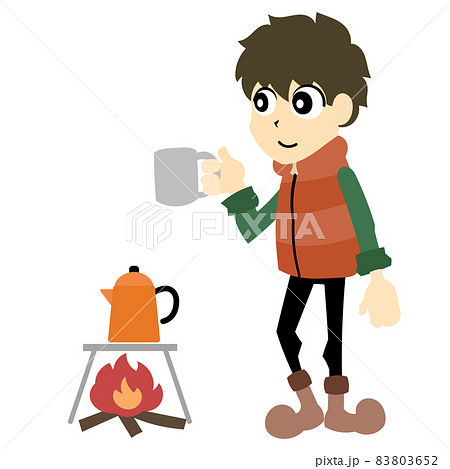 アウトドアキャンプを楽しむ男性 アウトドアキャンプを楽しむ男性 83803652