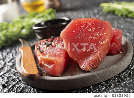 raw tuna with salt and spice raw tuna with salt and spice 83803939