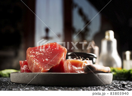 raw tuna with salt and spice raw tuna with salt and spice 83803940