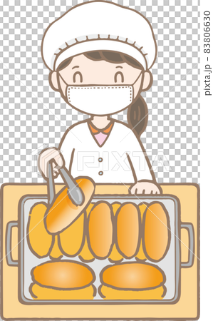 School life_school lunch duty_smiling girl (bread clerk) 83806630