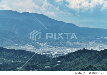 長野県下条村　極楽峠から見える阿智村　下条村　飯田市 83806677