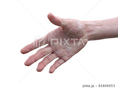 The hand of an elderly man, an old man isolated on white background 3d illustration 83806953