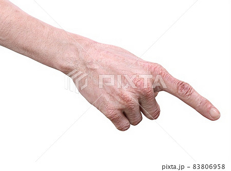 The hand of an elderly man, an old man isolated on white background 3d illustration 83806958