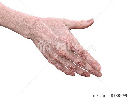 The hand of an elderly man, an old man isolated on white background 3d illustration 83806999
