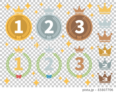 シンプルで見やすいランキングアイコン_線なし シンプルで見やすいランキングアイコン_線なし 83807706