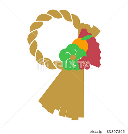 しめ縄飾り主線なし イラストグラフィック素材のイラスト素材