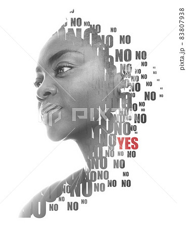 Paintography. A portrait of a woman combined with a word cloud. 83807938