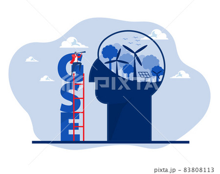 businessman climb up ladder to see through telescope for ESG or ecology problem concept.Future Goal And Plans.Business target concept flat vector illustrator businessman climb up ladder to see through telescope for ESG or ecology problem concept.Future Goal And Plans.Business target concept flat vector illustrator 83808113