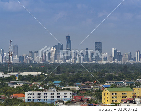 タイ・バンコク 中心部高層ビル群眺望・マハナコーン / Bangkok, Thailand 83808722
