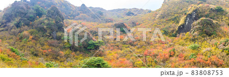 雲仙岳の紅葉 登山道からの眺め パノラマ 【長崎県雲仙市】 雲仙岳の紅葉 登山道からの眺め パノラマ 【長崎県雲仙市】 83808753