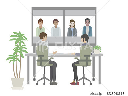 リモート会議を行う人々 83808813