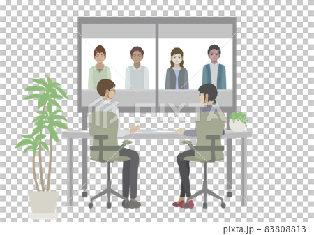 リモート会議を行う人々 83808813
