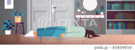 unhappy depressed woman lying on floor under rain cloud girl feeling desperate and lonely mental health diseases 83809659