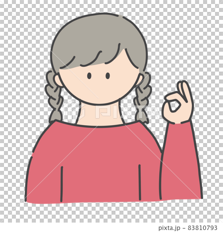 OKのポーズ_女の子 83810793