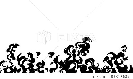 筆　燃え上がる炎のイラスト　和風 83812687