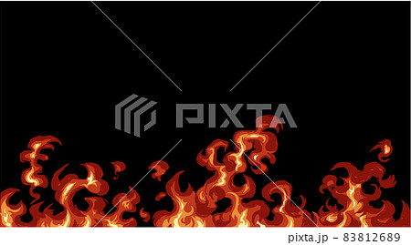 筆　燃え上がる炎のイラスト　和風 83812689