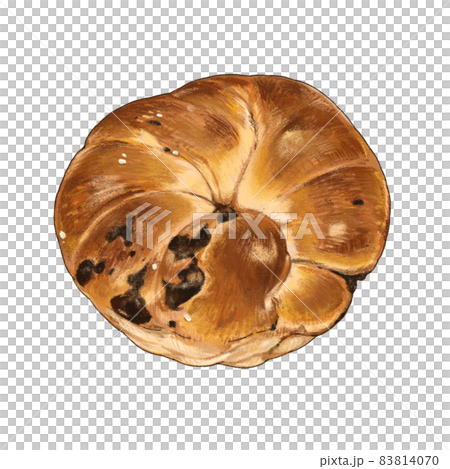 チョコレートの入ったベーグルのイラストのイラスト素材