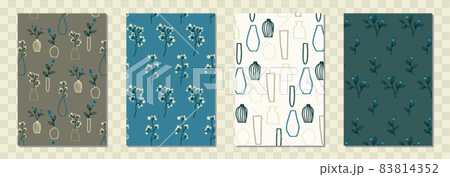 Flower and vase pattern set 83814352