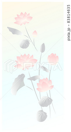儚い色合いの蓮の花束のイラスト素材