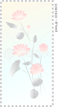 儚い色合いの蓮の花束のイラスト素材