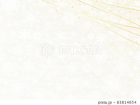 雪の結晶と落ち着いた金色の装飾　冬の背景素材 83814654