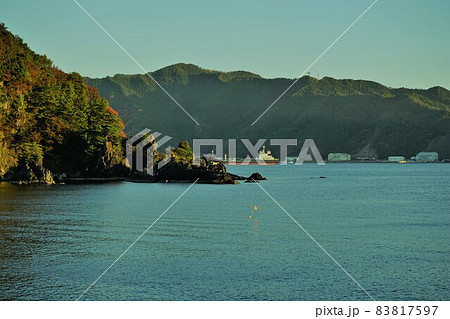 三陸海岸 釜石湾の朝日 三陸海岸 釜石湾の朝日 83817597