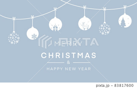 シンプルで可愛いモダンなクリスマス装飾背景壁紙カード（グレー） 83817600