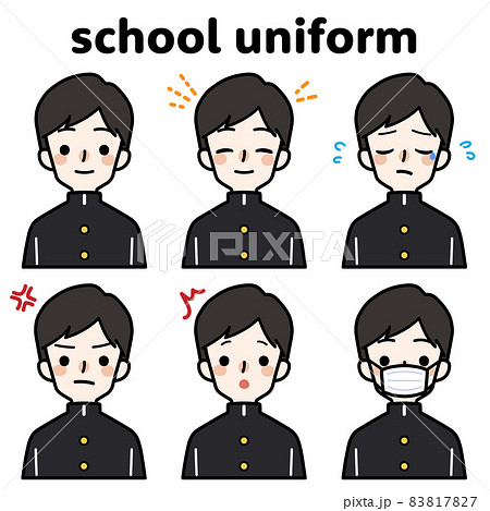 人物イラスト_男子高生表情セット 83817827