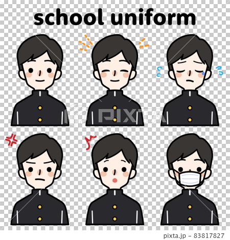 人物イラスト_男子高生表情セット 83817827