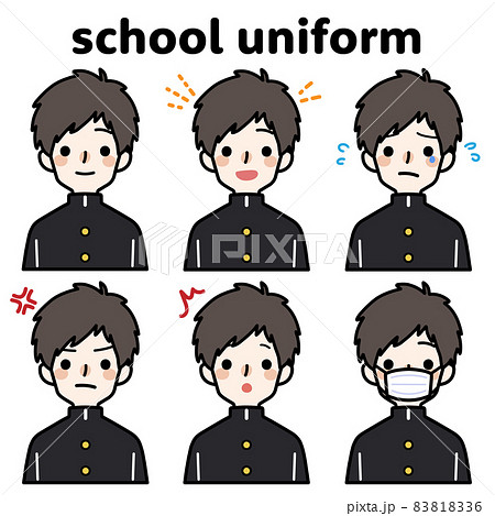 人物イラスト_男子高生表情セット 83818336