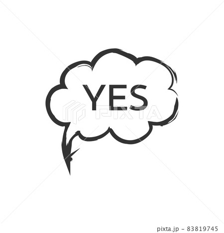 Speech bubble Icon Vector with text YES . Simple flat symbol. Illustration pictogram 83819745