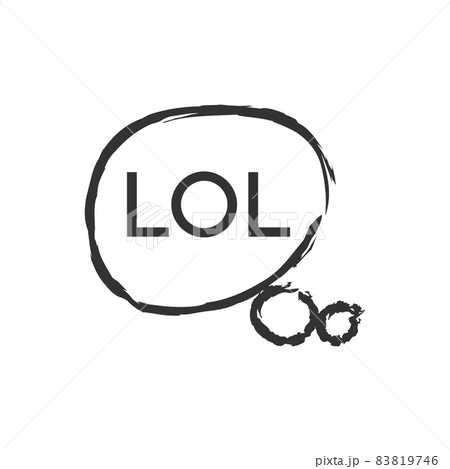 Speech bubble Icon Vector with text LOL . Simple flat symbol. Illustration pictogram 83819746